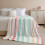 Flannel Fleece Throw Blanket Pink Sage Green Gradient 3