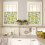 Lemon Yellow and White Flower Kitchen Curtains Set 2