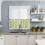 Yellow Lemon White Flower Kitchen Curtains Semi-Sheer 3