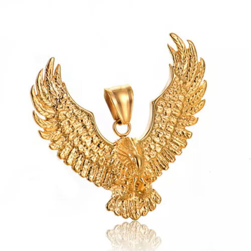 Κολιέ Hip Hop Eagle από επιχρυσωμένο ανοξείδωτο ατσάλι 2