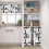 Kitchen Curtains Set of 3 Black Grey White Geometric Tier 2