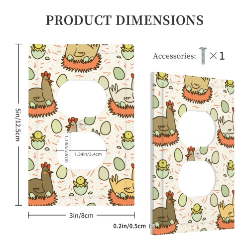 Funny Chicken Egg Wall Plate 1 Gang Decorative Switch Cover 2