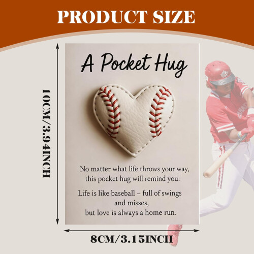 Baseball Pocket Hug Gift Card with Heart-Shaped 2