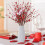 Artificial Red Berry Flower Stems Heart Shape 6 Pcs 7