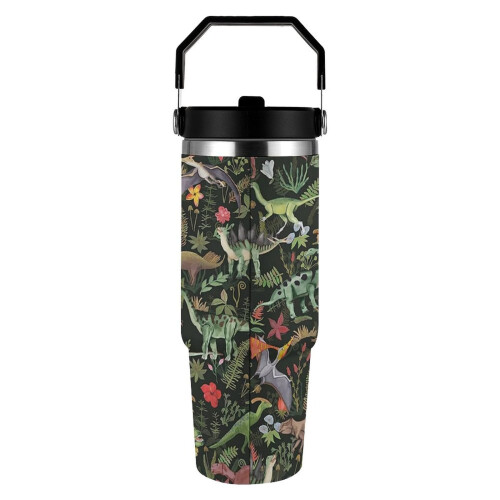 Ποτήρι κινουμένων σχεδίων Dino Jungle 30oz από ανοξείδωτο ατσάλι με μόνωση 2