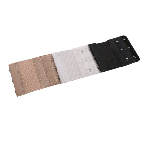 Women's Elastic Bra Extender 3-Pack 3-Hook 2-Row 2