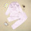Girls Pajama Set Glitter Satin Solid Color 2-Piece Pink 4
