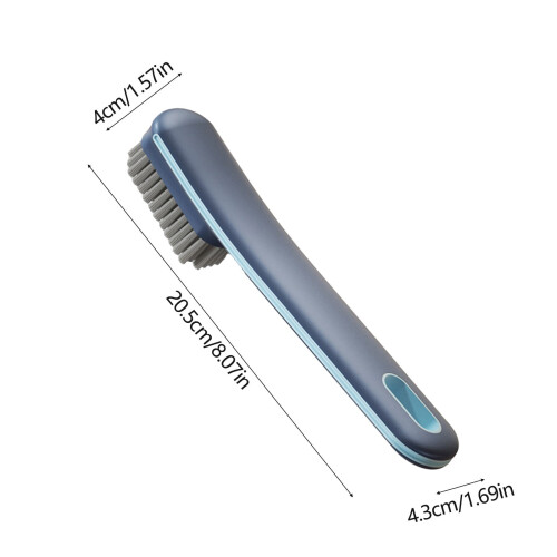 Shoe Brush Hard Bristle Blue White Plastic 1 Pack 2