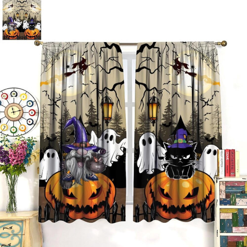 Halloween Blackout Curtains Pumpkin Pattern 42x54 in 2