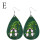 St. Patrick's Day Earrings Green Geometric Design 1 Pair 2