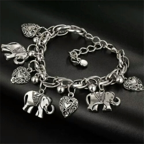 Sterling Silver Elephant Charm Bracelet 9 inches 1