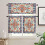 Boho Kitchen Curtains Set Rod Pocket Vintage Floral Pattern 2