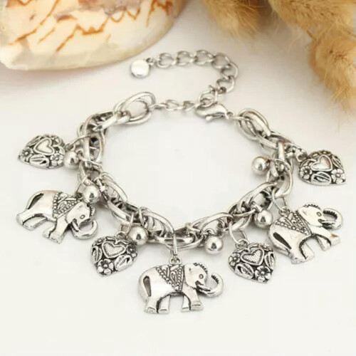 Sterling Silver Elephant Charm Bracelet 9 inches 2