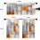 Kitchen Curtains Set Orange Grey Abstract 3-Piece 2