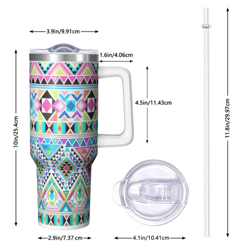 Bicchiere termico Bohemia da 40 oz con manico e coperchio 2