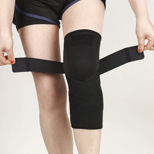 Knee Sleeve Compression Tear-Resistant 1 Piece Black Gray M 2