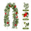 Kerstkrans van rode bessen van rotan, 1,8 meter 5