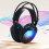 Bluetooth Wireless Gaming Headset RGB Light Rechargeable 4