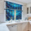 Sea Fish Kitchen Curtains Blue Ocean Tier Set 36 inch 2