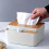 Rektangulært plastdeksel til Kleenex 5
