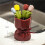 Tulip Shape Fruit Forks Set Ceramic Jar Dessert Forks with Storage Jar Comfortable Grip Fruit Receipt Jar 6