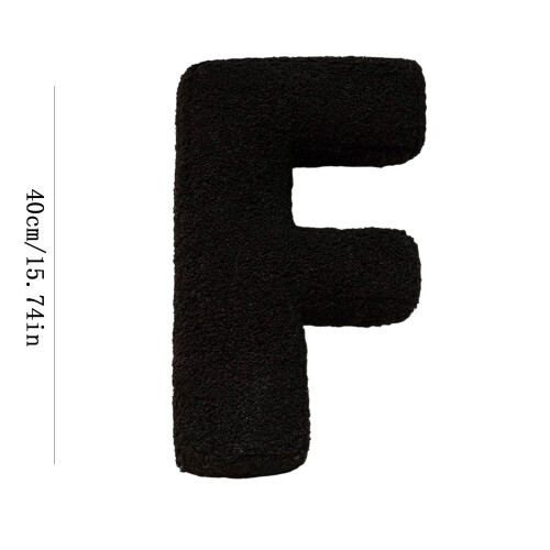 Alphabet Pillow Black Soft Plush 26 Letters F 2