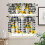 Kitchen curtain valance set black white buffalo plaid 4