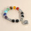 Pulseira Vintage7Chakra com Contas de Pedra e Pingente de Coração 4