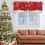Christmas Snowflake Valance Red Sparkle 54x18 inch 2