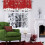 Christmas Snowflake Valance Red Sparkle 54x18 inch 7