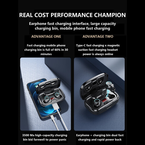 Bluetooth Headset Bluetooth 5.0 Stereo Sports Earbuds with 2