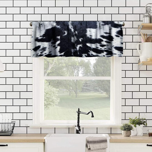 Cowhide valance curtain cow print 1 panel 54x18 in 1