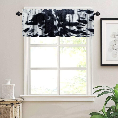 Cowhide valance curtain cow print 1 panel 54x18 in 2