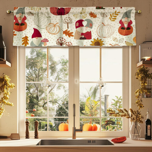 Thanksgiving Kitchen Curtains Set Farmhouse Style 3-Piece 1