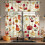 Thanksgiving Kitchen Curtains Set Farmhouse Style 3-Piece 4