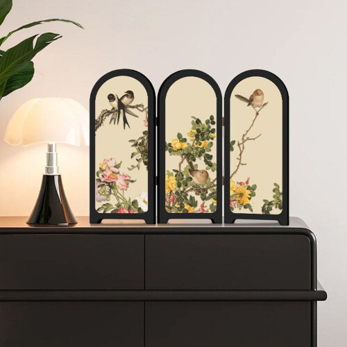 Paravent pliant de style chinois à 3 panneaux, décoration de bureau 2