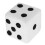Dice Design Cube Foot Stool White 20x20x20cm Solid Wood 5