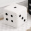 Dice Design Cube Foot Stool White 20x20x20cm Solid Wood 7