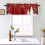 Christmas curtain valance red snowflake tree design 54x18 2
