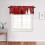 Christmas curtain valance red snowflake tree design 54x18 3