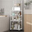 Carrello da cucina con ruote, bianco e nero, a 4 ripiani 4