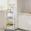Rolling Kitchen Shelf Steel-Plastic 4-Tier White 5