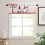 Kitchen Curtain Set Red Pink Heart Gnome Design 3-Piece 4