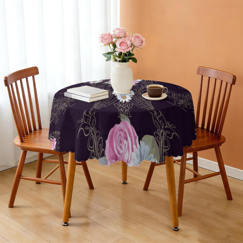 Față de masă rotundă Paisley, 152 cm, rezistentă la pete 2