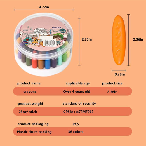 Washable Non-Toxic Crayons Jumbo Peanut Grip 36 Pcs 1