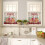 Kitchen Curtain Set Red Plaid Gingerbread Pine Design 3 pcs 4