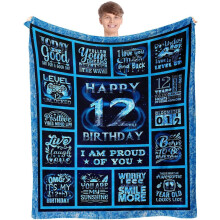 Couverture cadeau pour le 12e anniversaire d'un garçon, 152 cm x 127 cm