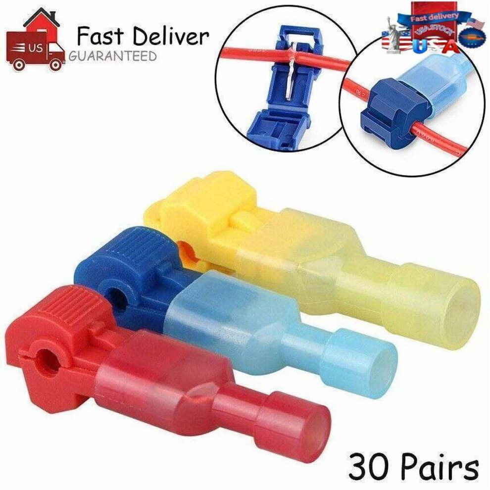 T-Tap Wire Crimp Terminals Quick Splice Connectors 60Pcs 9027700736221
