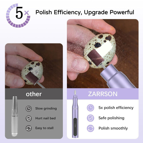 Perceuse à ongles électrique sans fil, 5 vitesses, rechargeable pour 2