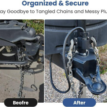 Trailer Towing Chain Organizer with 7-Pin Socket Bracket RV